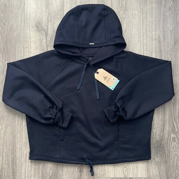 prAna Ziller Hoodie Sweatshirt Sz Small Nautical Navy Wool Blend Winter Gorpcore - Picture 3 of 12